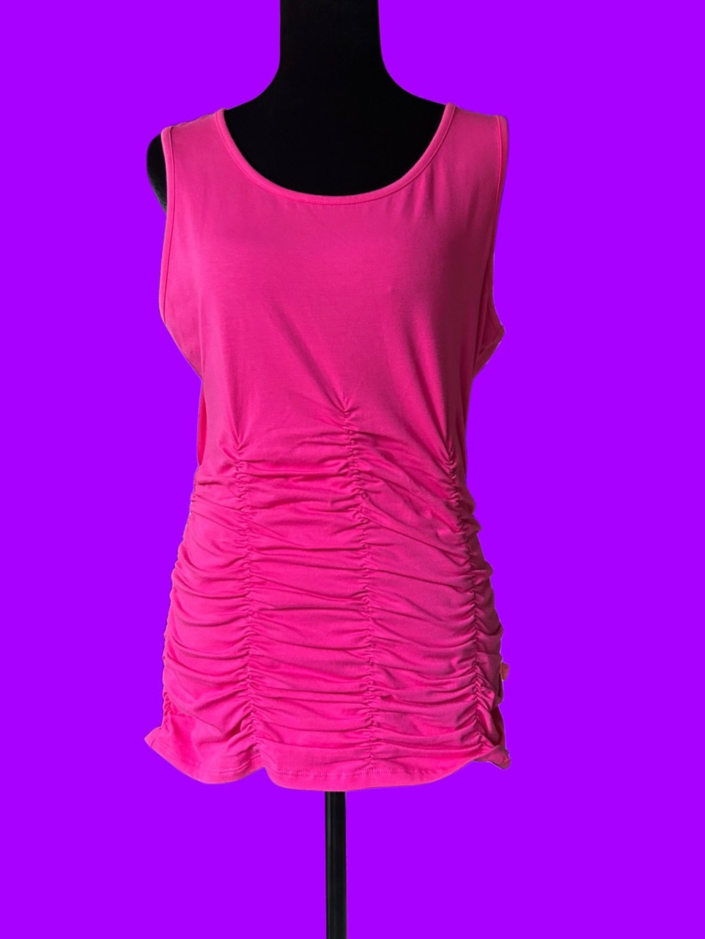 NWT 600 West Real Pink Rouched
Pima Cotton Scoop Neck Tank Top L